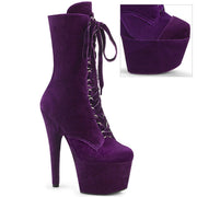 Pleaser ADORE-1045VEL Platform Ankle Boot (Purple Velvet/Purple Velvet) 5
