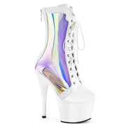 Pleaser ADORE-1047 Platform Ankle Boot (White Patent-Holo/White) 5