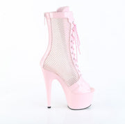 Pleaser ADORE-1048RSNT Platform Ankle Boot (Baby Pink Patent-Mesh-Rhinestone/Baby Pink)