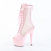 Pleaser ADORE-1048RSNT Platform Ankle Boot (Baby Pink Patent-Mesh-Rhinestone/Baby Pink)