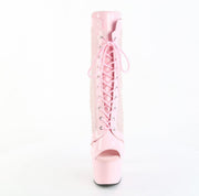 Pleaser ADORE-1048RSNT Platform Ankle Boot (Baby Pink Patent-Mesh-Rhinestone/Baby Pink)