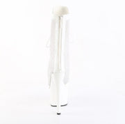 Pleaser ADORE-1048RSNT Platform Ankle Boot (White Patent-Mesh-Rhinestone/White)