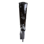 Pleaser ADORE-2023 Platform Knee High Boot (Black Stretch Patent/Black)