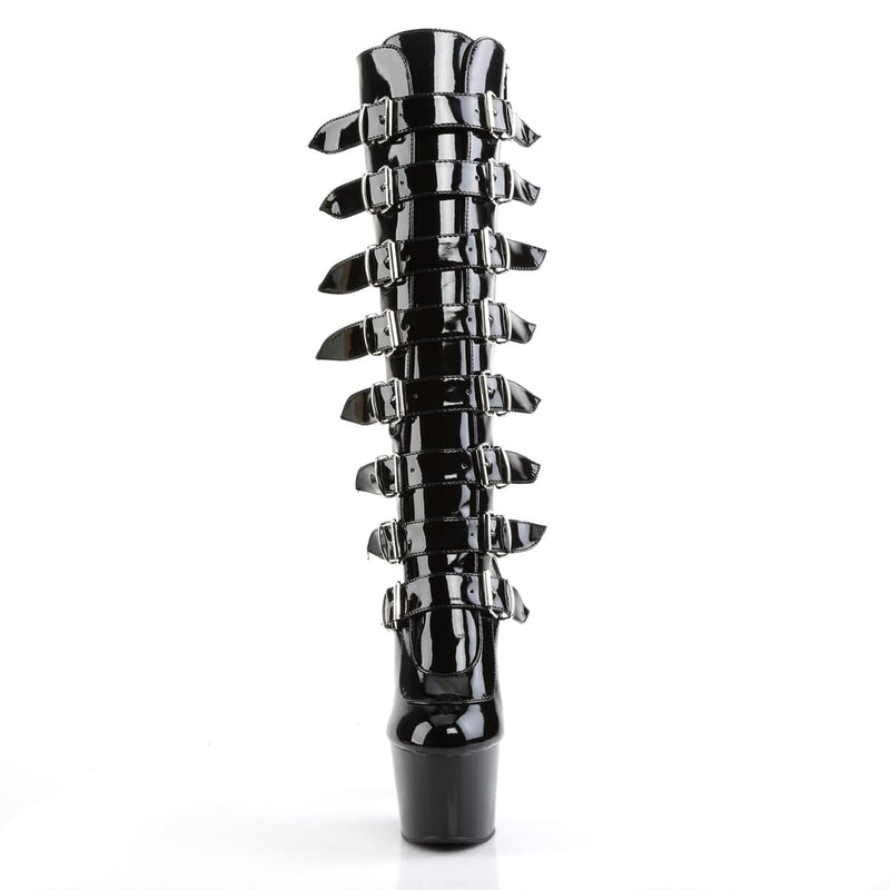 Pleaser ADORE-2043 Platform Knee High Boot (Black Patent/Black)