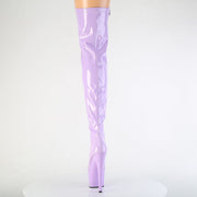 Pleaser ADORE-3000 Platform Thigh High Boot (Lavender Stretch Patent/Lavender)