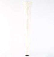 Pleaser ADORE-3000 Platform Thigh High Boot (Off-White Patent/Off-White)