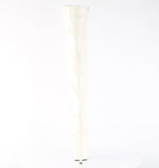 Pleaser ADORE-3000 Platform Thigh High Boot (Off-White Patent/Off-White)