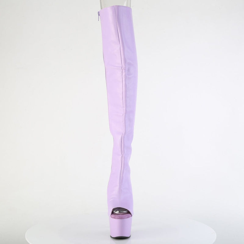 Pleaser ADORE-3019 Platform Knee High Boot (Lavender Faux Leather/Lavender Matte)