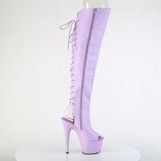 Pleaser ADORE-3019 Platform Knee High Boot (Lavender Faux Leather/Lavender Matte)