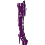 Pleaser ADORE-3020GP Platform Thigh High Boot (Purple Glitter Patent/M)
