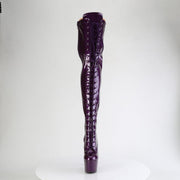 Pleaser ADORE-3020GP Platform Thigh High Boot (Purple Glitter Patent/M)