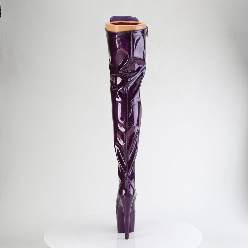 Pleaser ADORE-3020GP Platform Thigh High Boot (Purple Glitter Patent/M)