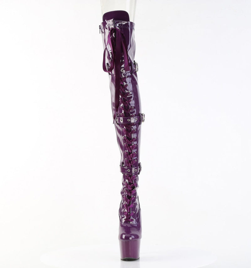 Pleaser ADORE-3028 Platform Thigh High Boot (Purple Stretch Patent/Purple)