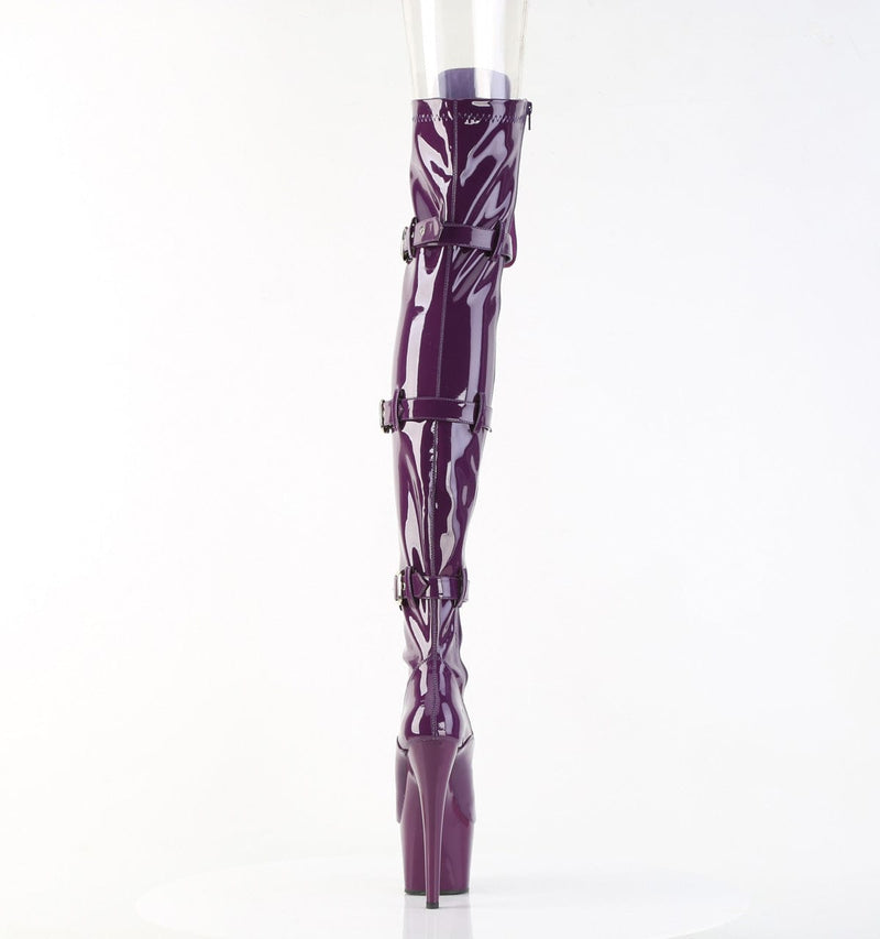 Pleaser ADORE-3028 Platform Thigh High Boot (Purple Stretch Patent/Purple)