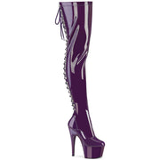 Pleaser ADORE-3063 Platform Thigh High Boot (Purple Stretch Patent/Purple)