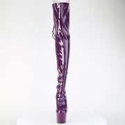Pleaser ADORE-3063 Platform Thigh High Boot (Purple Stretch Patent/Purple)