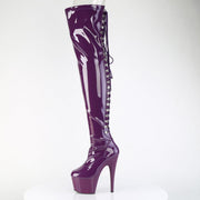 Pleaser ADORE-3063 Platform Thigh High Boot (Purple Stretch Patent/Purple)