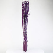 Pleaser ADORE-3063 Platform Thigh High Boot (Purple Stretch Patent/Purple)