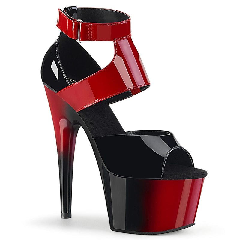 Pleaser ADORE-700-16 Platform Sandal (Black-Red Patent/Red-Black)