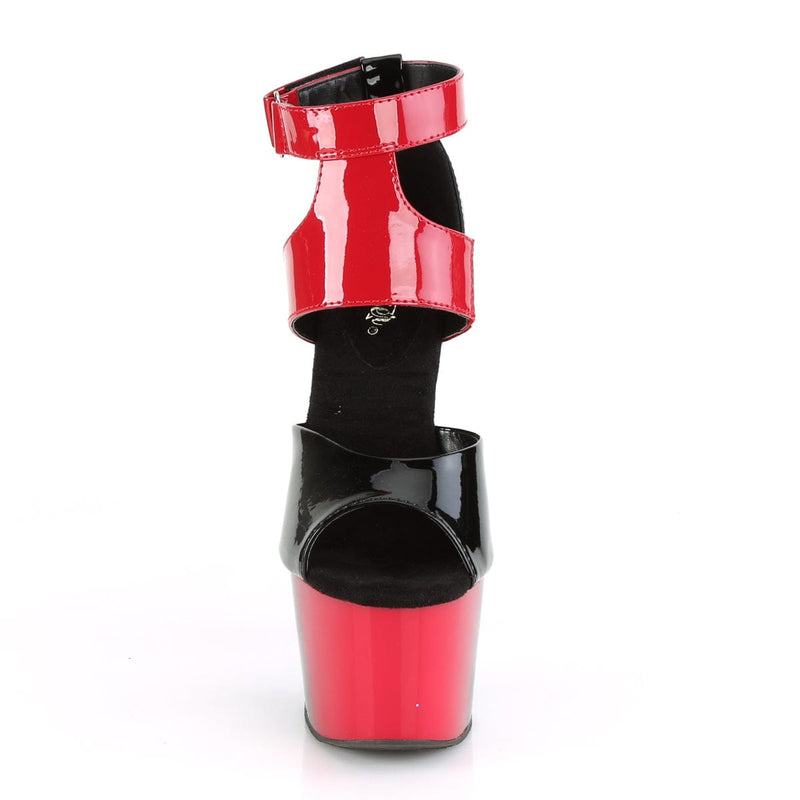 Pleaser ADORE-700-16 Platform Sandal (Black-Red Patent/Red-Black)