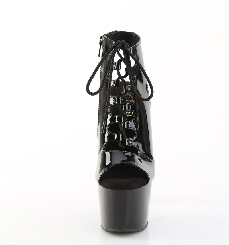 Pleaser ADORE-700-20 Platform Ankle Boot (Black Patent/Black)