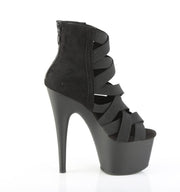 Pleaser ADORE-700-24 Platform Sandal (Black Elastic Band-Microfiber/Black Matte)