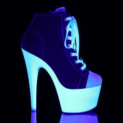 Pleaser ADORE-700SK-02 Platform Sneaker (Red Canvas/Neon White)