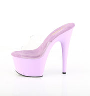 Pleaser ADORE-701 Platform Slide (Clear/Lavender)