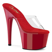 Pleaser ADORE-701 Platform Slide (Clear/Red)