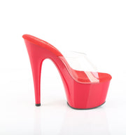 Pleaser ADORE-701 Platform Slide (Clear/Red)