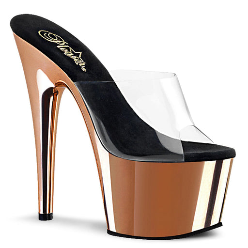 Pleaser ADORE-701 Platform Slide (Clear/Rose Gold Chrome) 5