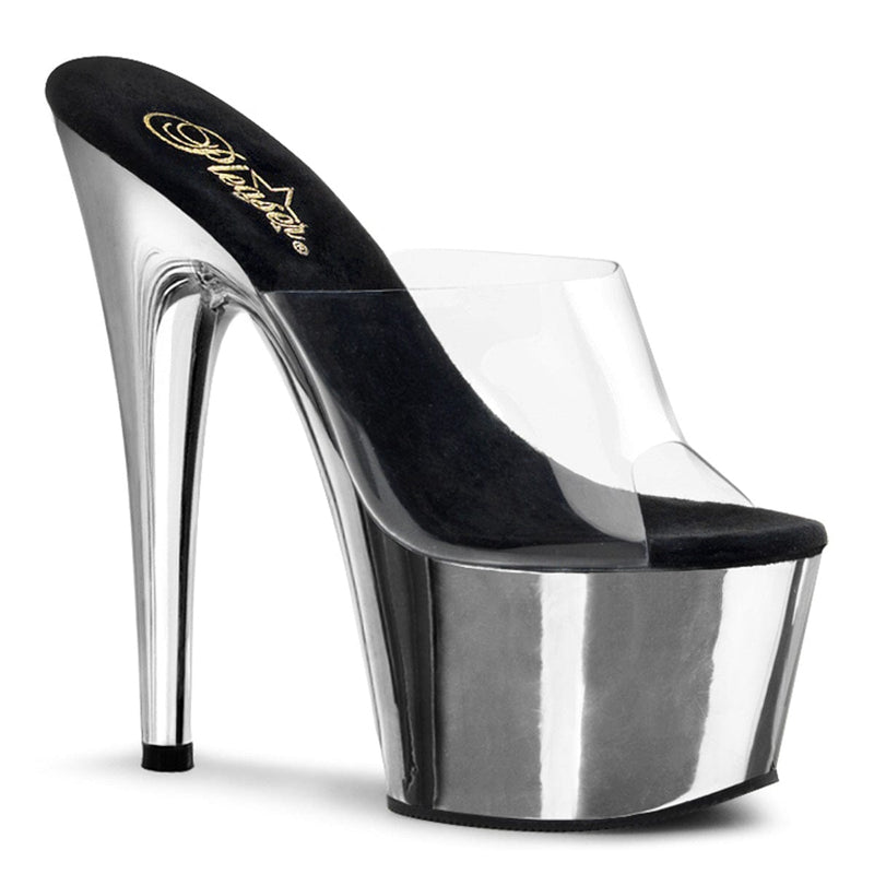 Pleaser ADORE-701 Platform Slide (Clear/Silver Chrome) 5
