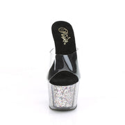 Pleaser ADORE-701CG Clear/Silver Confetti Glitter