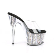 Pleaser ADORE-701CG Clear/Silver Confetti Glitter