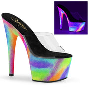 Pleaser ADORE-701GXY Clear/Neon Galaxy Mini Glitter