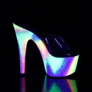 Pleaser ADORE-701GXY Clear/Neon Galaxy Mini Glitter