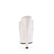 Pleaser ADORE-701HMG Platform Slide (Clear/Opal Multi Mini Glitter)