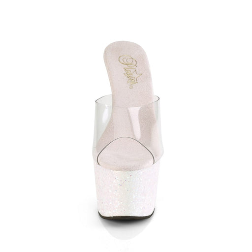 Pleaser ADORE-701LG Platform Slide (Clear/Opal Multi Glitter)