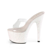 Pleaser ADORE-701LG Platform Slide (Clear/Opal Multi Glitter)