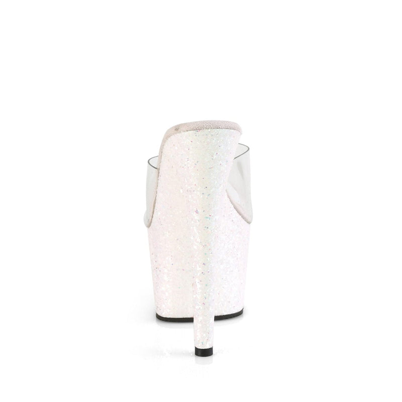 Pleaser ADORE-701LG Platform Slide (Clear/Opal Multi Glitter)