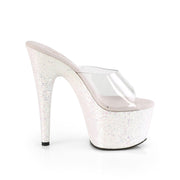 Pleaser ADORE-701LG Platform Slide (Clear/Opal Multi Glitter)