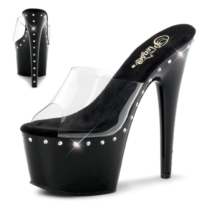 Pleaser ADORE-701LS Platform Slide (Clear/Black)