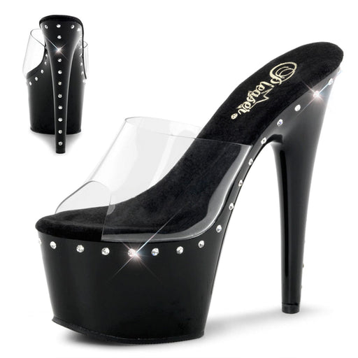 Pleaser ADORE-701LS Platform Slide (Clear/Black)