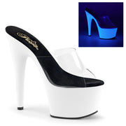 Pleaser ADORE-701UV Platform Slide (Clear/Neon White) 5