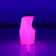 Pleaser ADORE-701UVG Platform Slide (Clear/Neon Hot Pink Glitter)