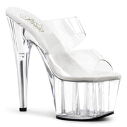 Pleaser ADORE-702 Platform Slide (Clear/Clear)