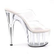 Pleaser ADORE-702 Platform Slide (Clear/Clear)