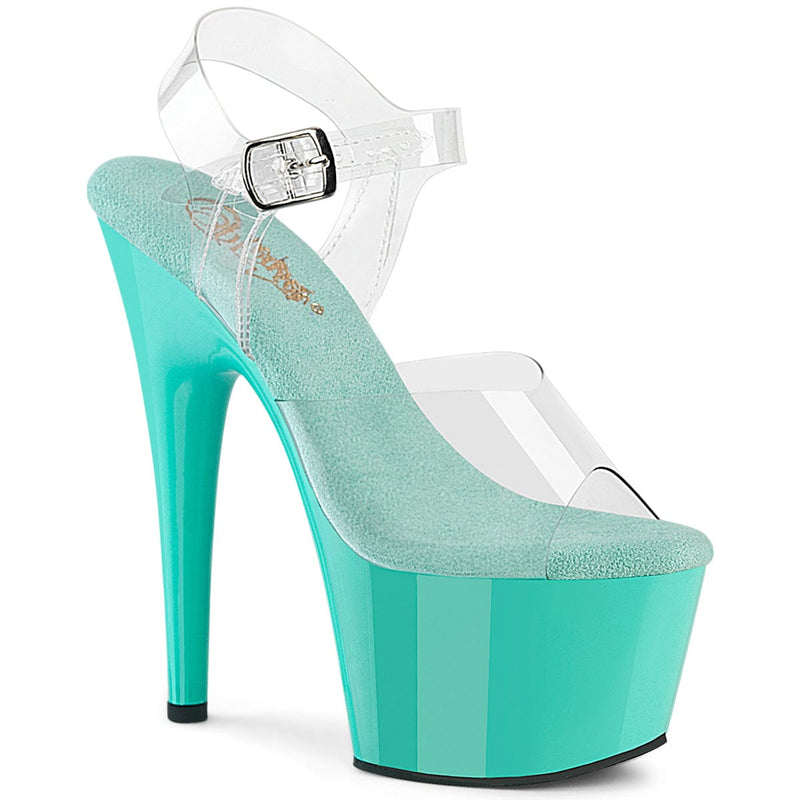 Pleaser ADORE-708 Platform Sandal (Clear/Aqua)