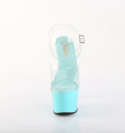 Pleaser ADORE-708 Platform Sandal (Clear/Aqua)