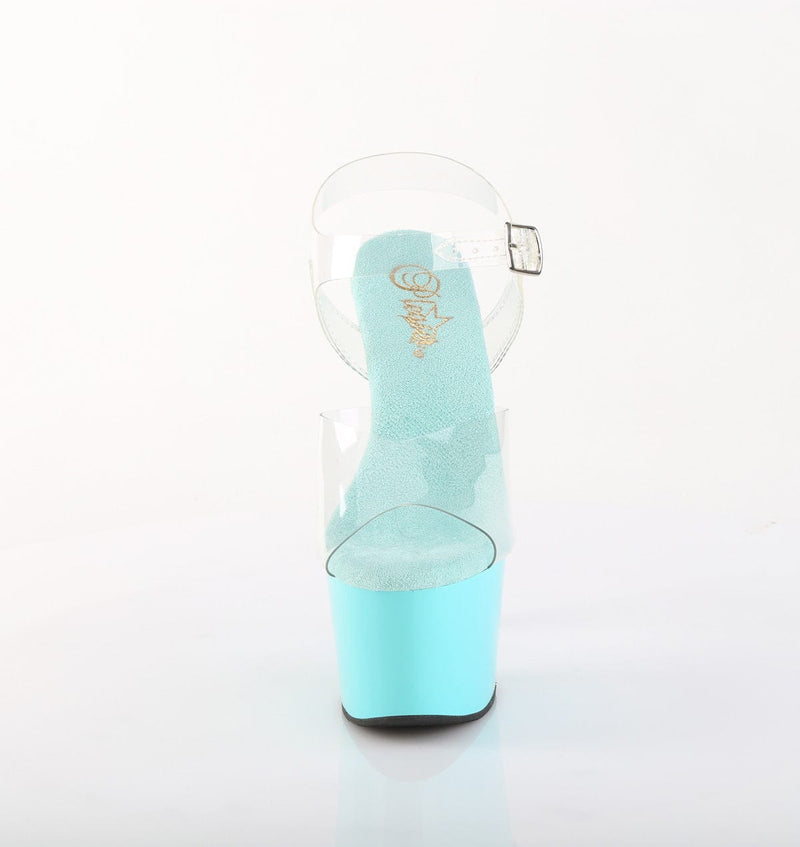 Pleaser ADORE-708 Platform Sandal (Clear/Aqua)